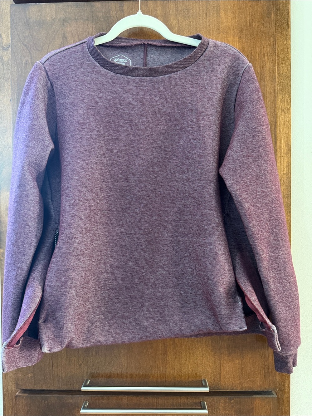 Asics Marled Burgundy Crewneck Pullover